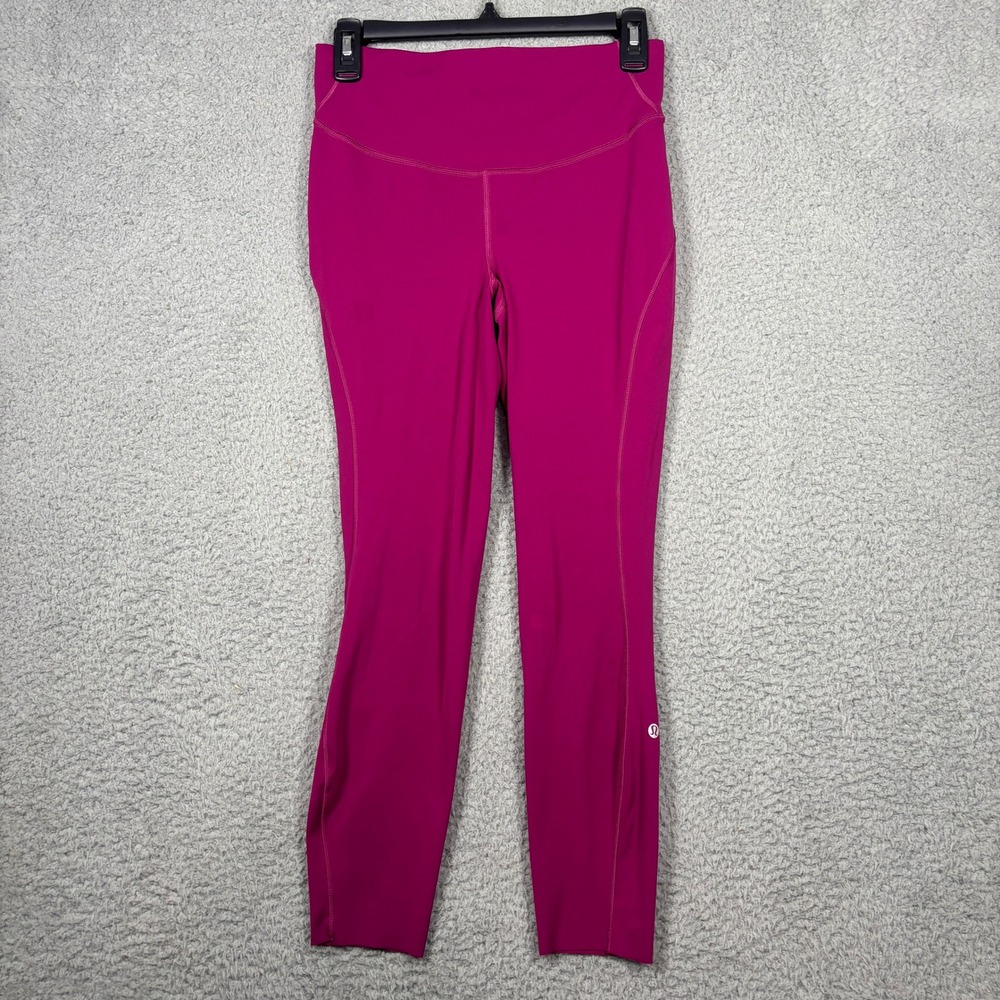 Lululemon Leggings Womens 8 Magenta Fast and Free High Rise 23" Crop Nulux Pink